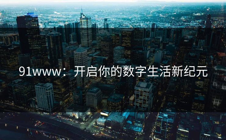 91www：开启你的数字生活新纪元