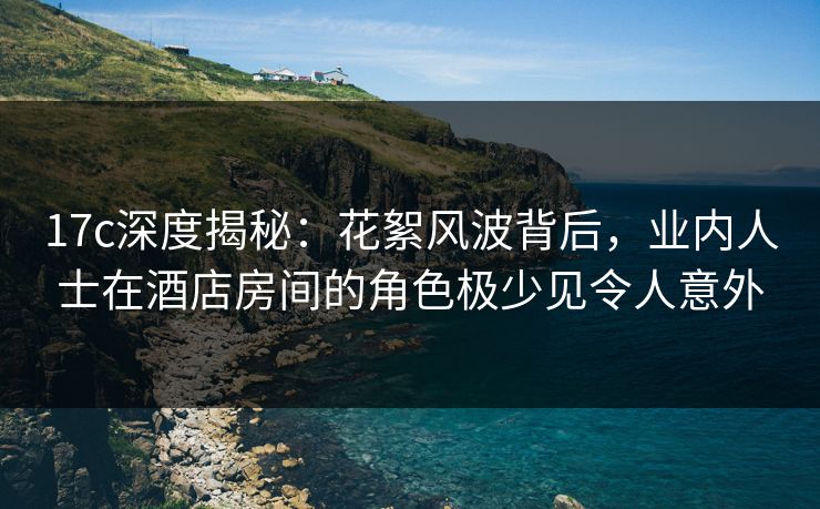 17c深度揭秘:花絮风波背后,业内人士在酒店房间的角色极少见令人意外 17c深度揭秘:花絮风波背后,业内人士在酒店房间的角色极少见令人意外
